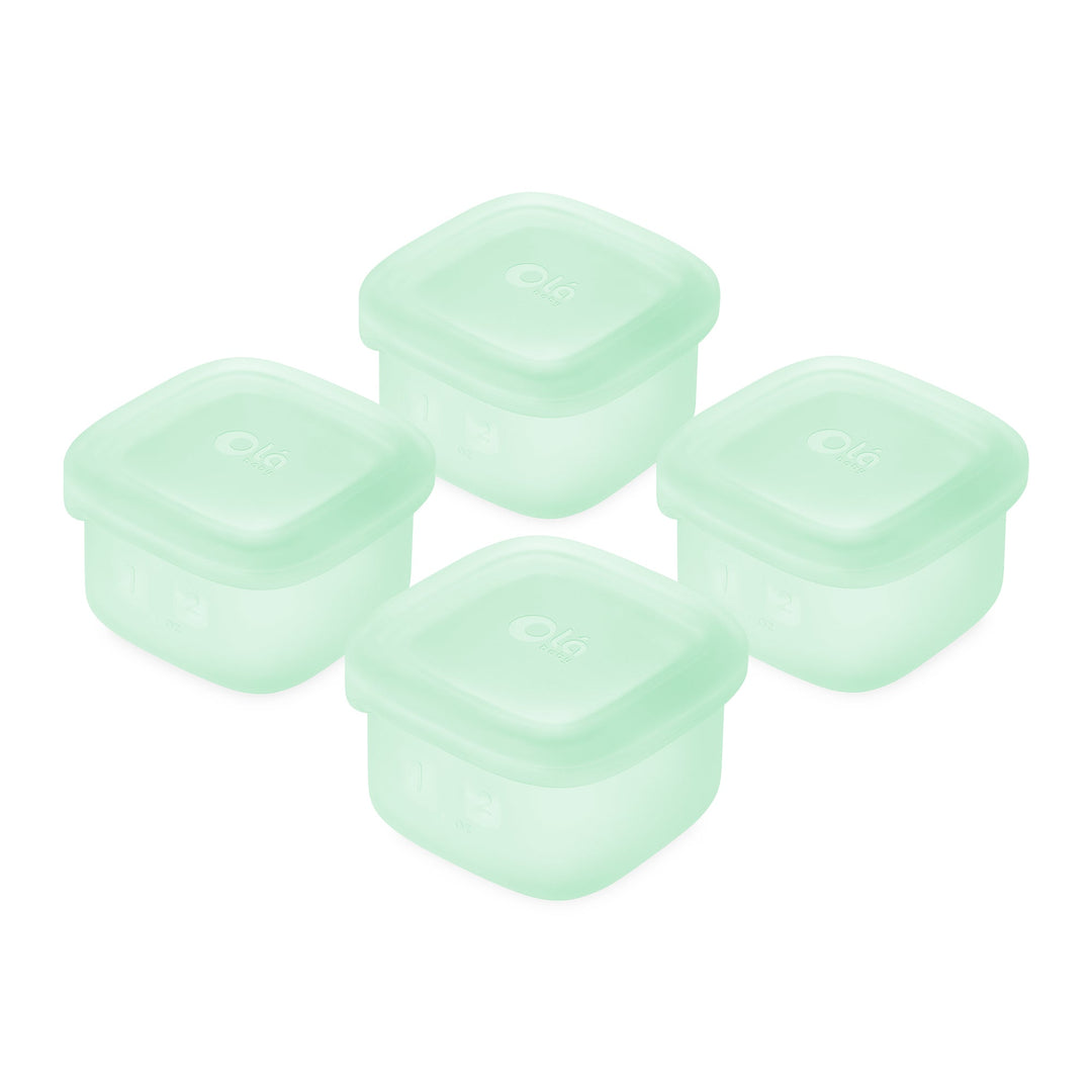 Olababy Silicone Food Storage Containers for Baby Meals On the Go (4-Pack)