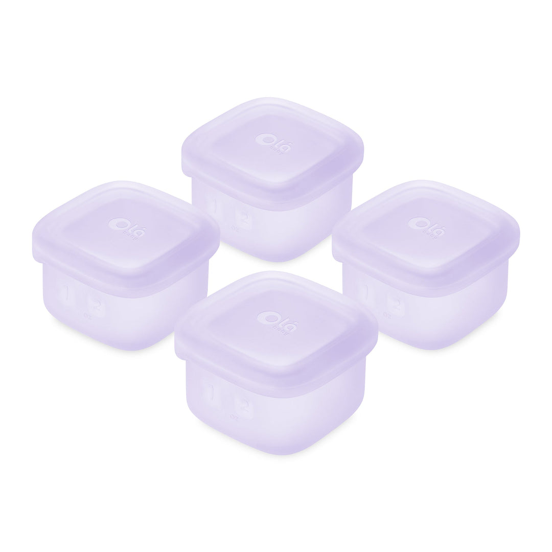 Olababy Silicone Food Storage Containers for Baby Meals On the Go (4-Pack)