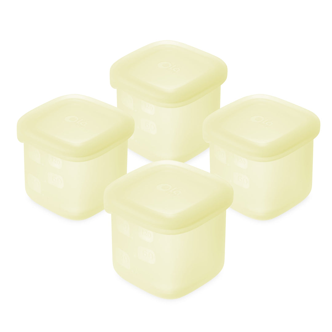 Olababy Silicone Food Storage Containers for Baby Meals On the Go (4-Pack)