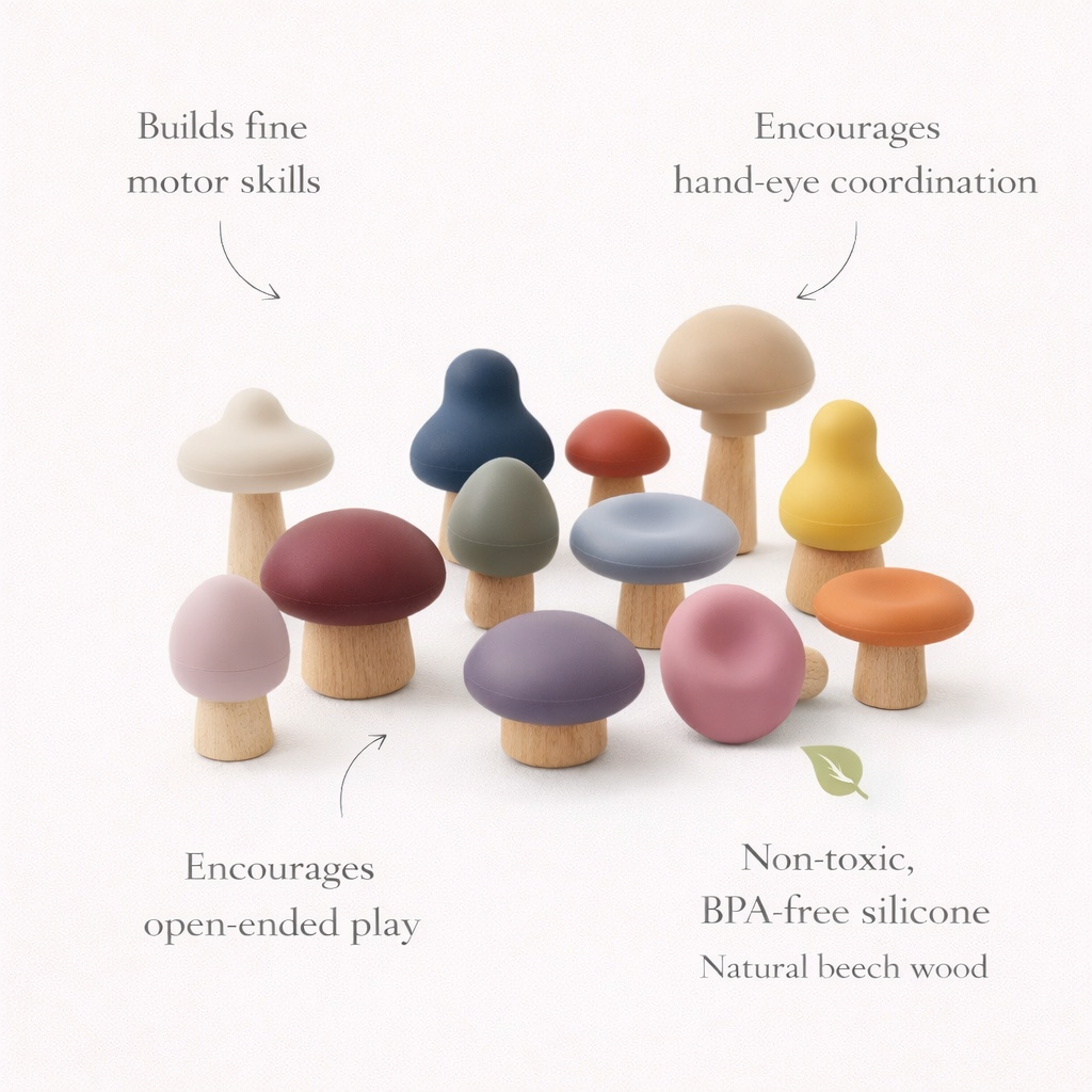 Mushroom Mix &amp; Match Toy – 24pc | LYTL®️
