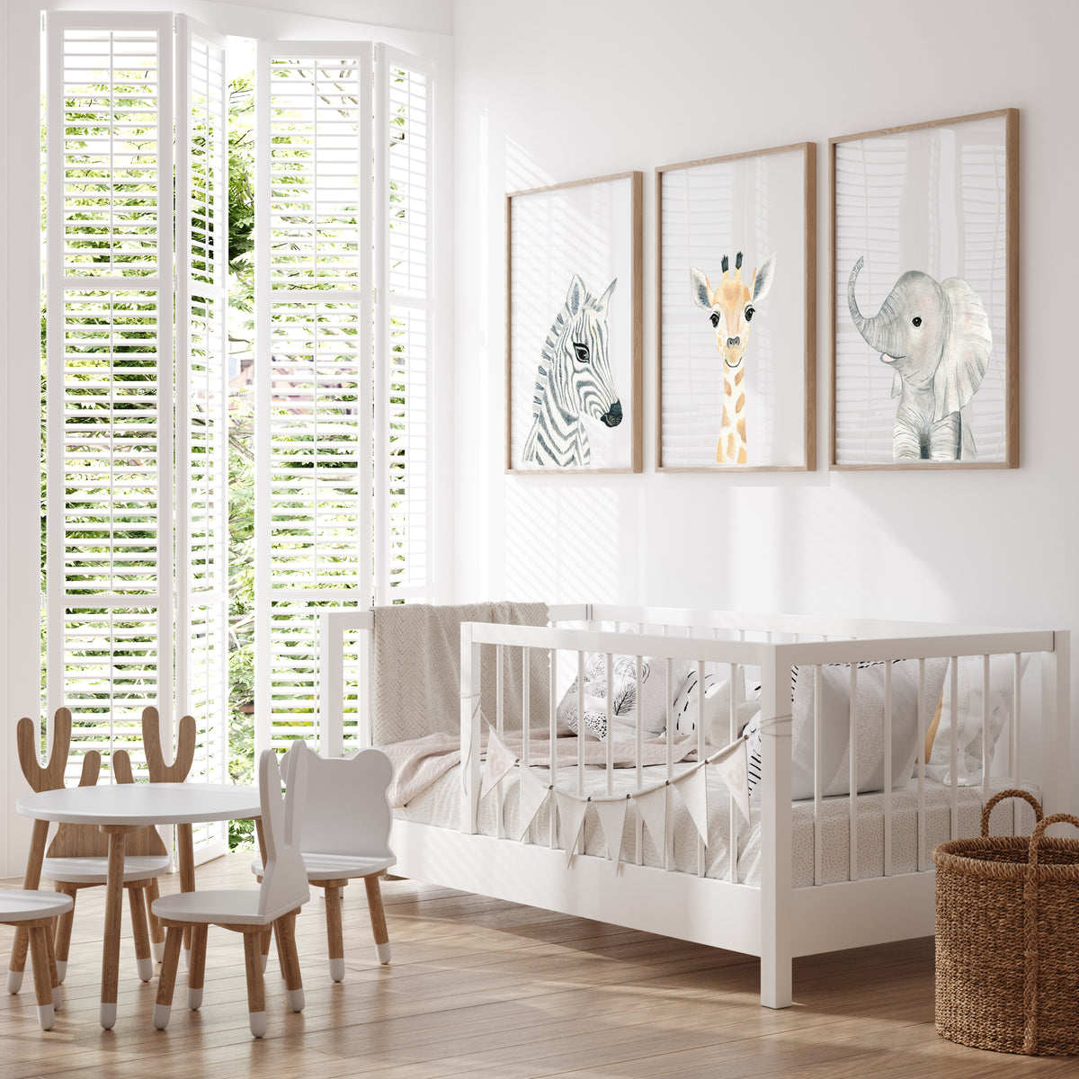 Baby Zebra - Safari Animals Nursery - The Small Art Project - Modern Nursery Prints