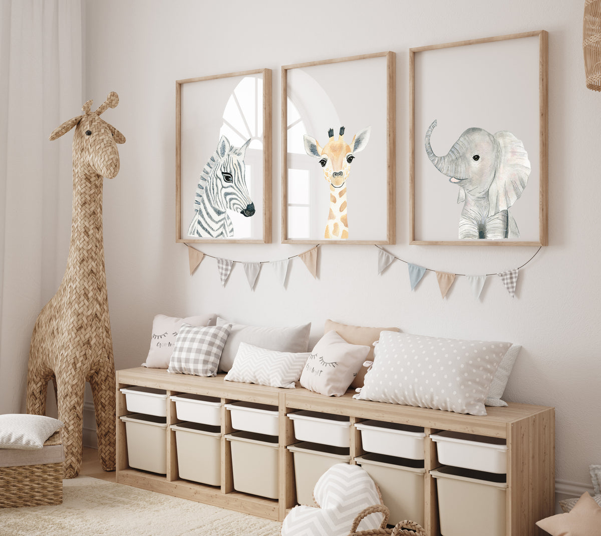 Baby Zebra - Safari Animals Nursery - The Small Art Project - Modern Nursery Prints