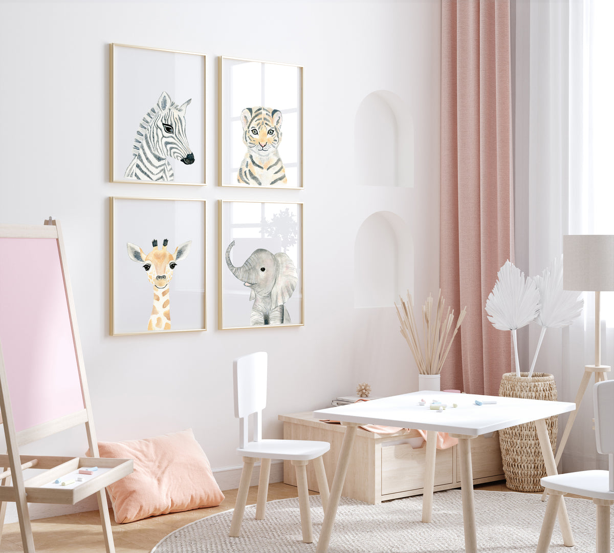 Baby Tiger - Safari Animals Nursery - The Small Art Project - Modern Nursery Prints