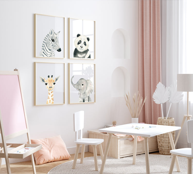 Baby Zebra - Safari Animals Nursery - The Small Art Project - Modern Nursery Prints
