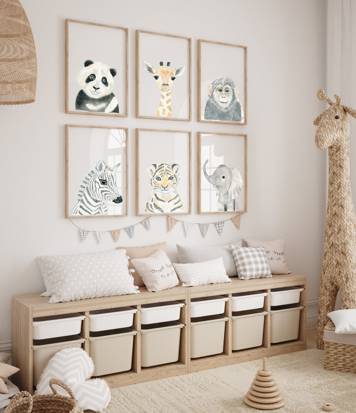 Baby Elephant - Safari Animals Nursery - The Small Art Project - Modern Nursery Prints