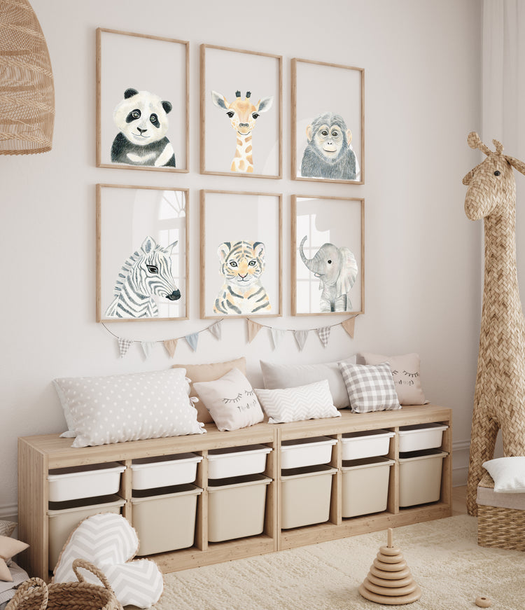 Baby Elephant - Safari Animals Nursery - The Small Art Project - Modern Nursery Prints