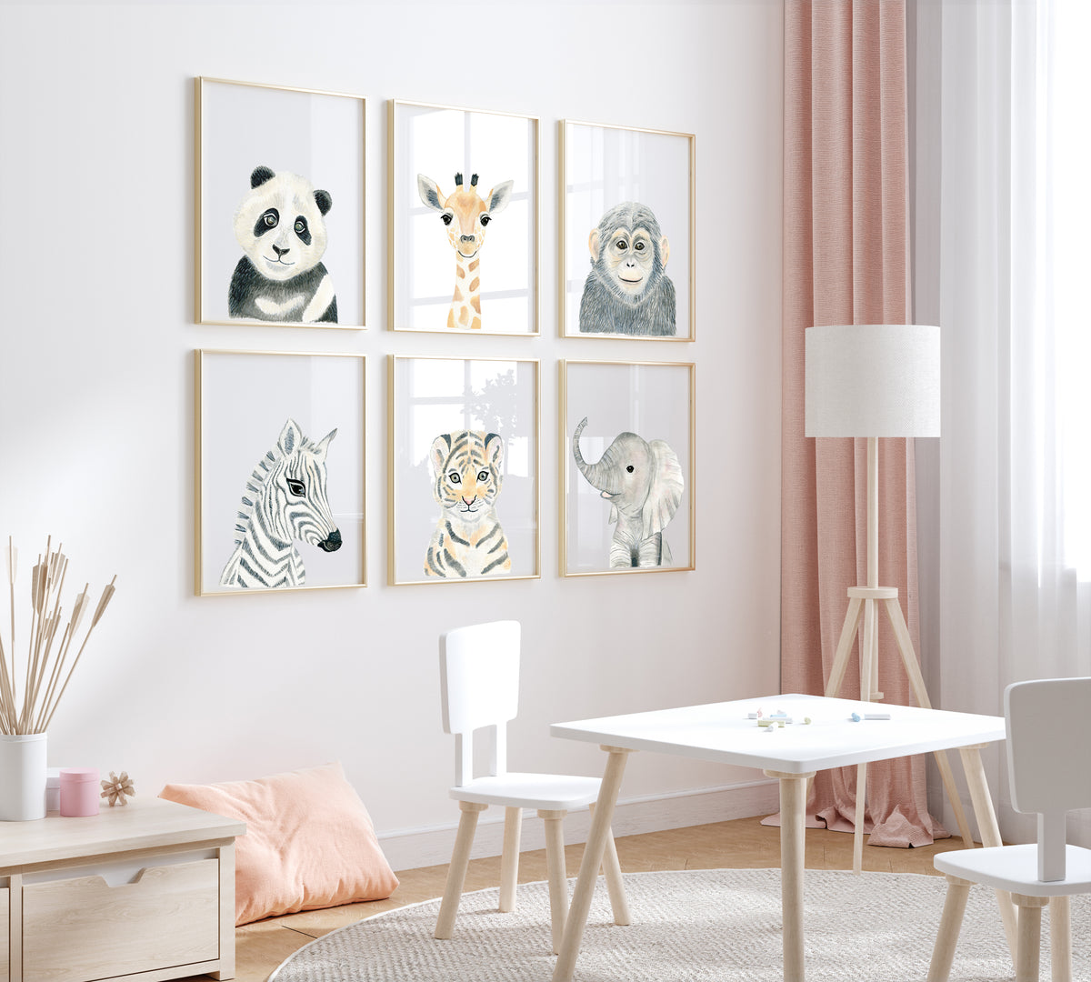 Baby Tiger - Safari Animals Nursery - The Small Art Project - Modern Nursery Prints