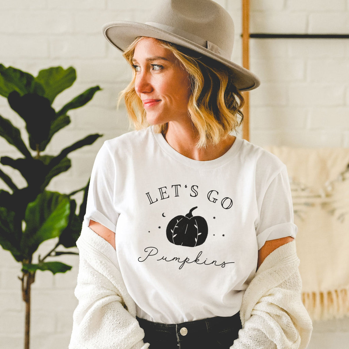 Let's Go Pumpkins - Women's Short Sleeve Tee - The Small Art Project - Modern Nursery Prints