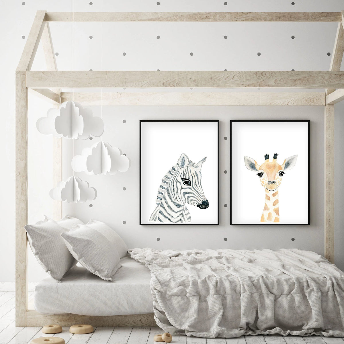 Baby Zebra - Safari Animals Nursery - The Small Art Project