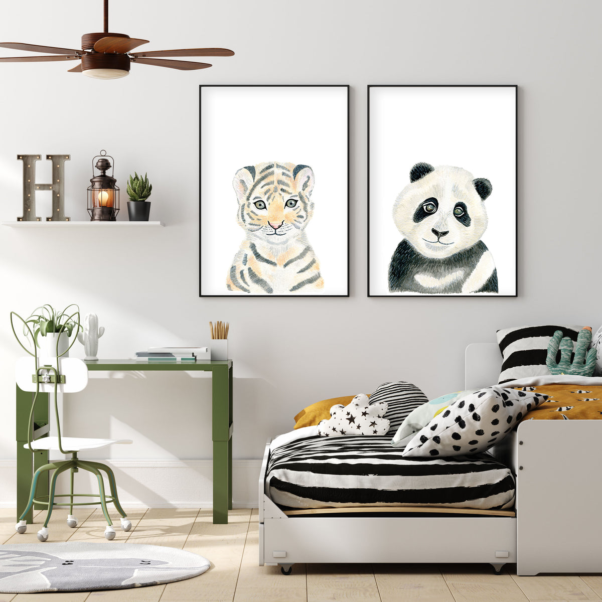 Baby Tiger - Safari Animals Nursery - The Small Art Project
