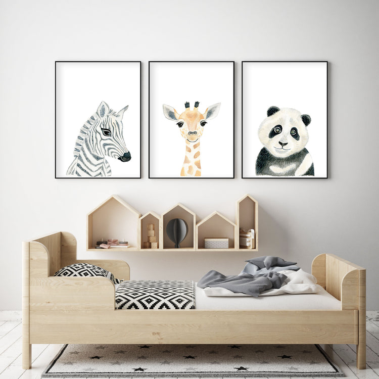Baby Panda - Safari Animals Nursery - The Small Art Project