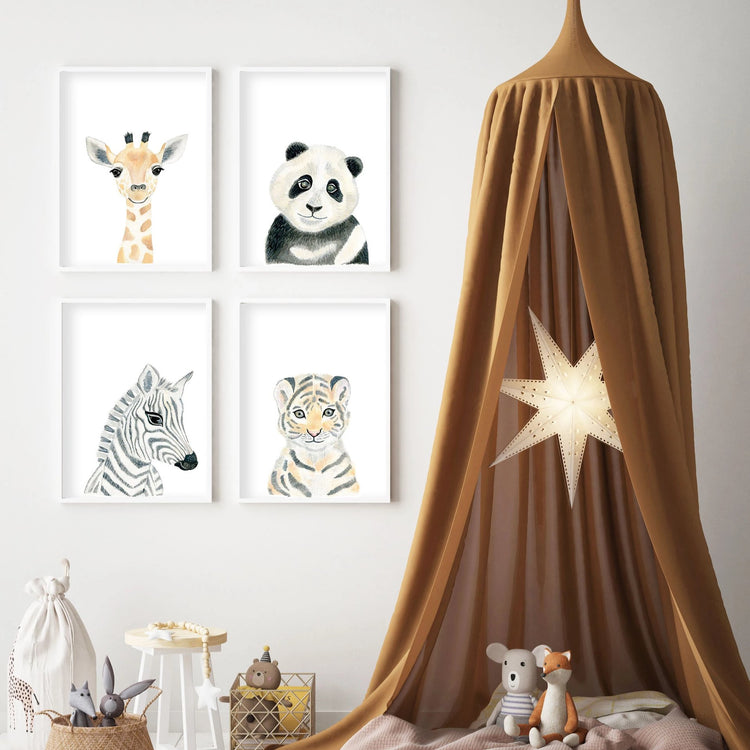 Baby Zebra - Safari Animals Nursery - The Small Art Project