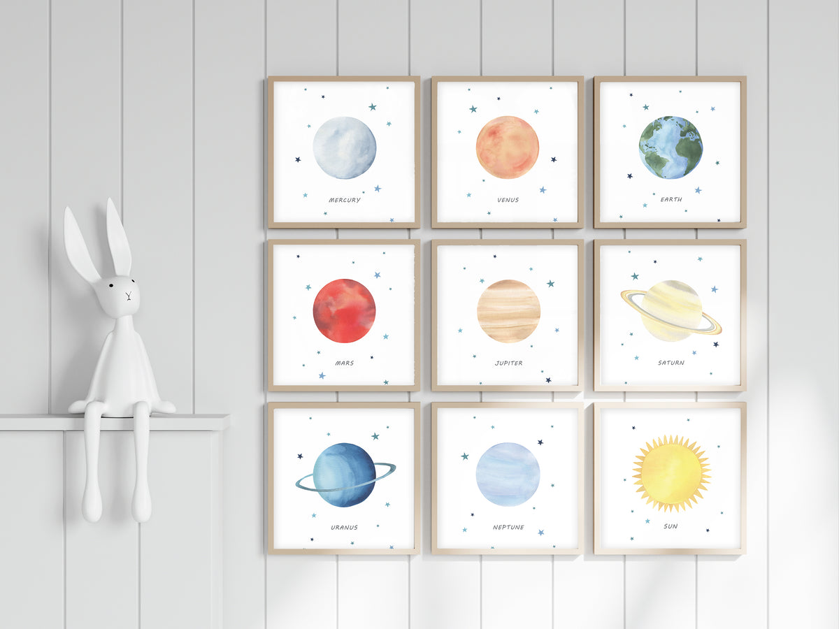 Planet Mars Print - Outer Space Nursery - The Small Art Project - Modern Nursery Prints