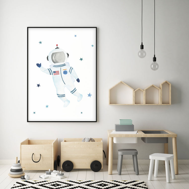 Astronaut Print - Outer Space Nursery - The Small Art Project - Modern Nursery Prints