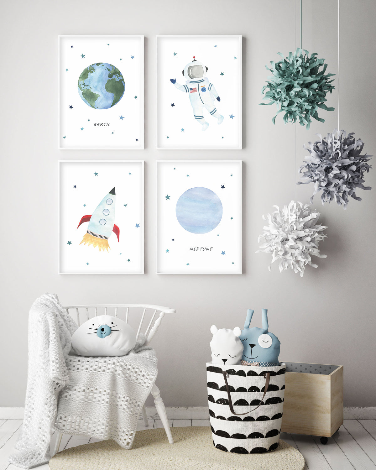 Planet Neptune Print - Outer Space Nursery - The Small Art Project - Modern Nursery Prints