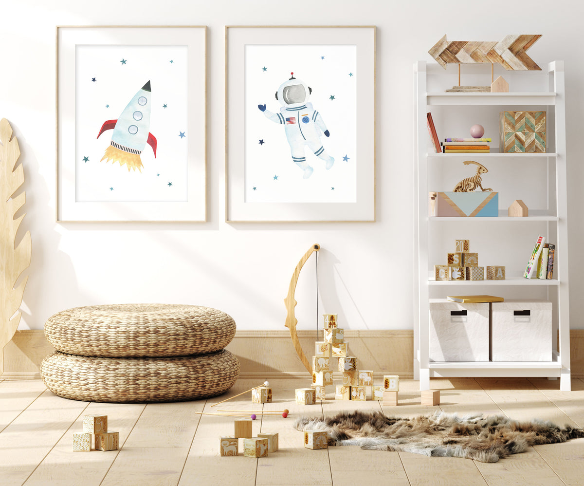 Astronaut Print - Outer Space Nursery - The Small Art Project - Modern Nursery Prints