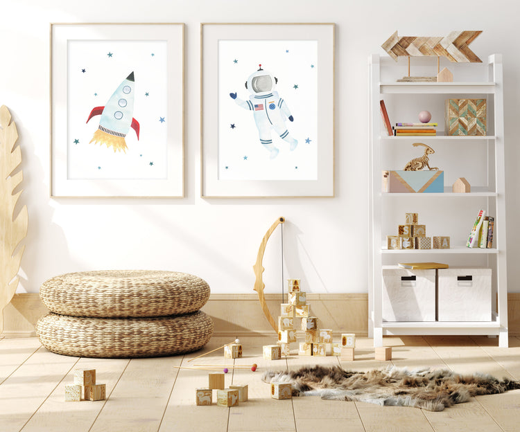 Astronaut Print - Outer Space Nursery - The Small Art Project - Modern Nursery Prints