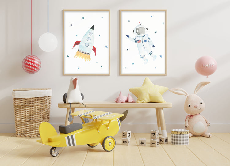 Astronaut Print - Outer Space Nursery - The Small Art Project - Modern Nursery Prints