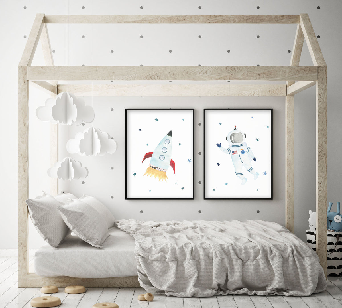 Astronaut Print - Outer Space Nursery - The Small Art Project - Modern Nursery Prints