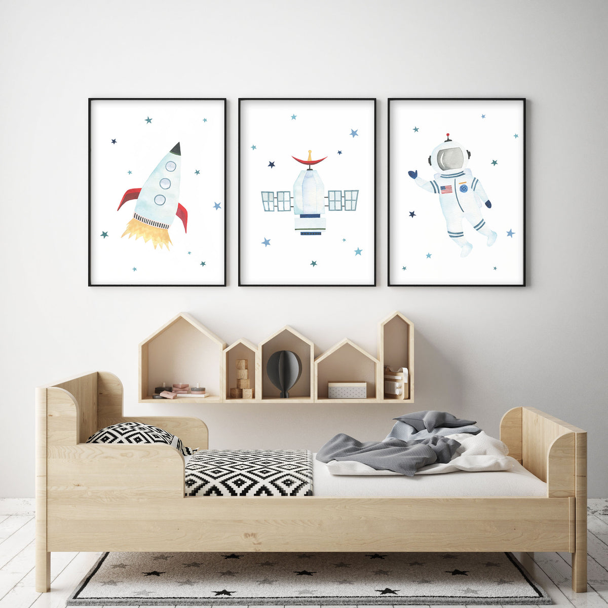 Satellite Print - Outer Space Nursery - The Small Art Project - Modern Nursery Prints
