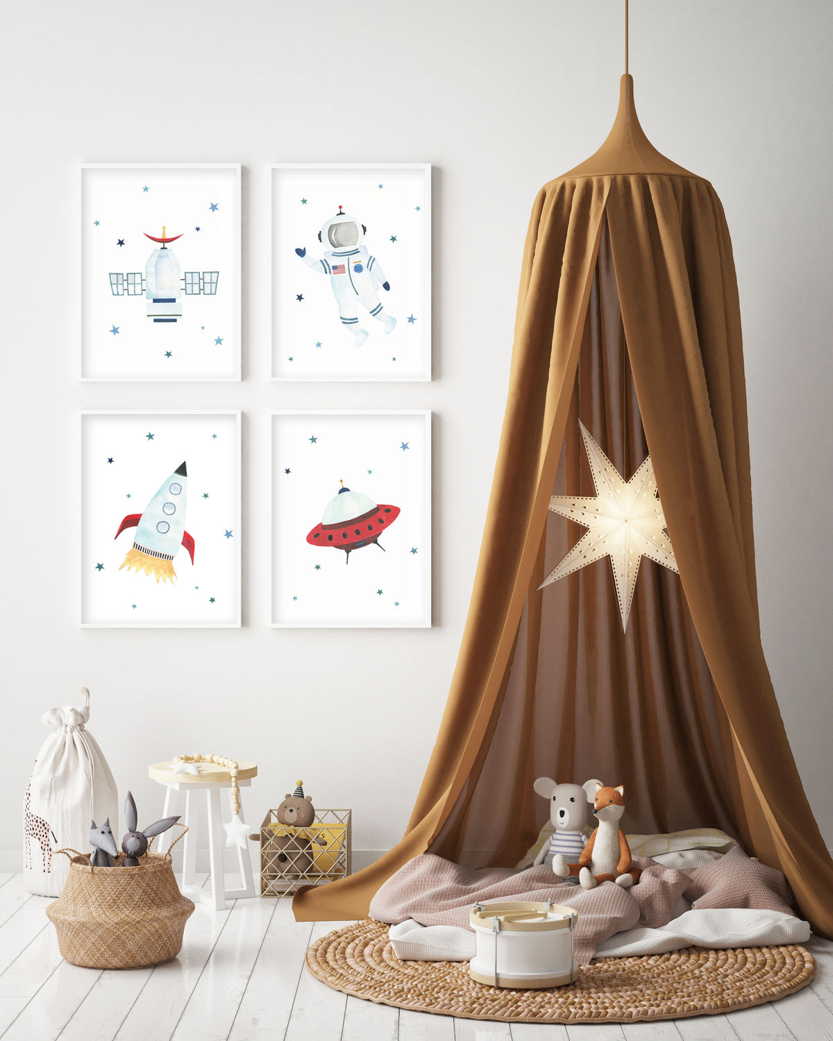 UFO Print - Outer Space Nursery - The Small Art Project - Modern Nursery Prints