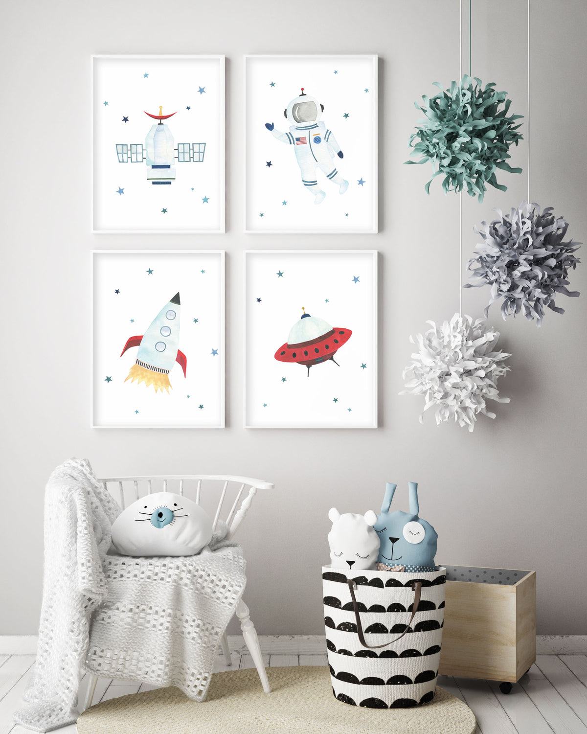 UFO Print - Outer Space Nursery - The Small Art Project - Modern Nursery Prints