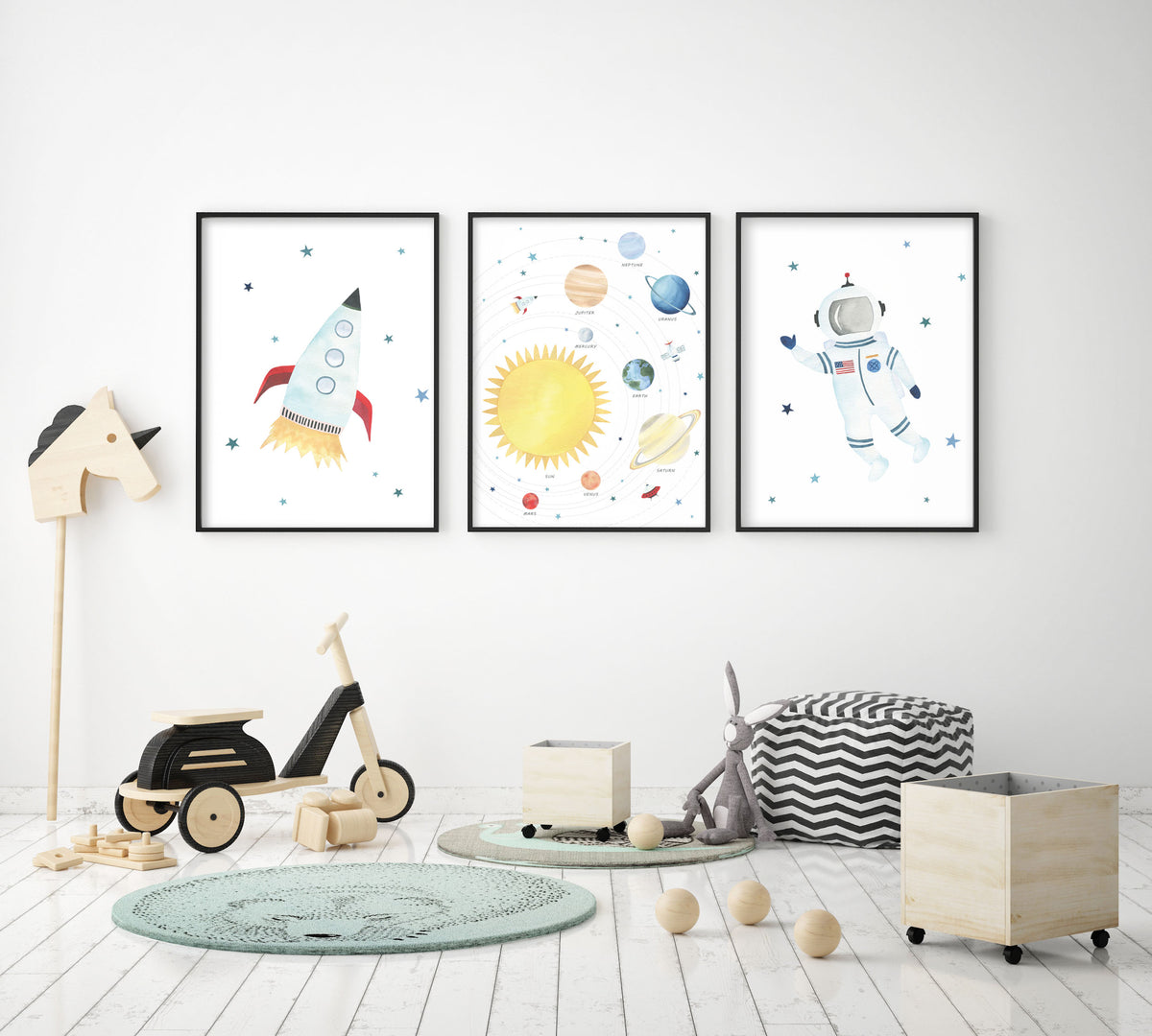 Solar System Print - Outer Space Nursery - The Small Art Project - Modern Nursery Prints
