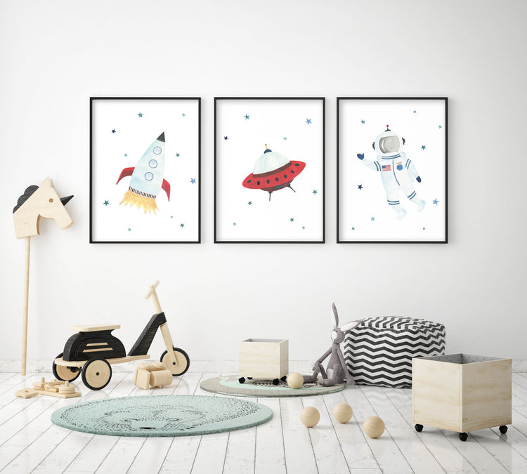 UFO Print - Outer Space Nursery - The Small Art Project - Modern Nursery Prints