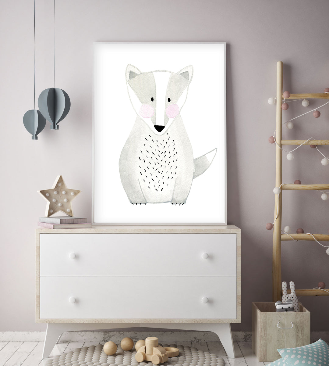 Set of 6 Woodland Animals - Watercolor Nursery Wall Art - The Small Art Project