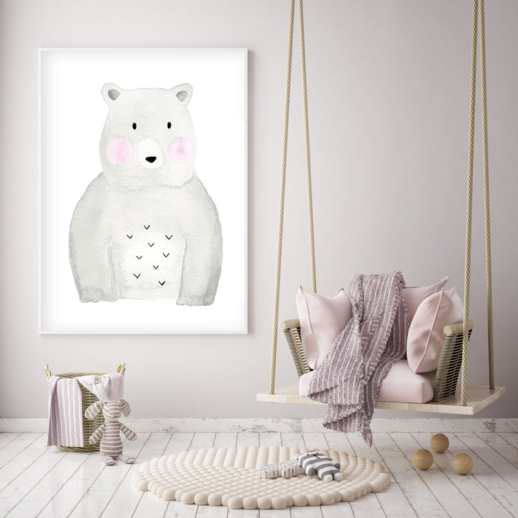 Set of 6 Woodland Animals - Watercolor Nursery Wall Art - The Small Art Project