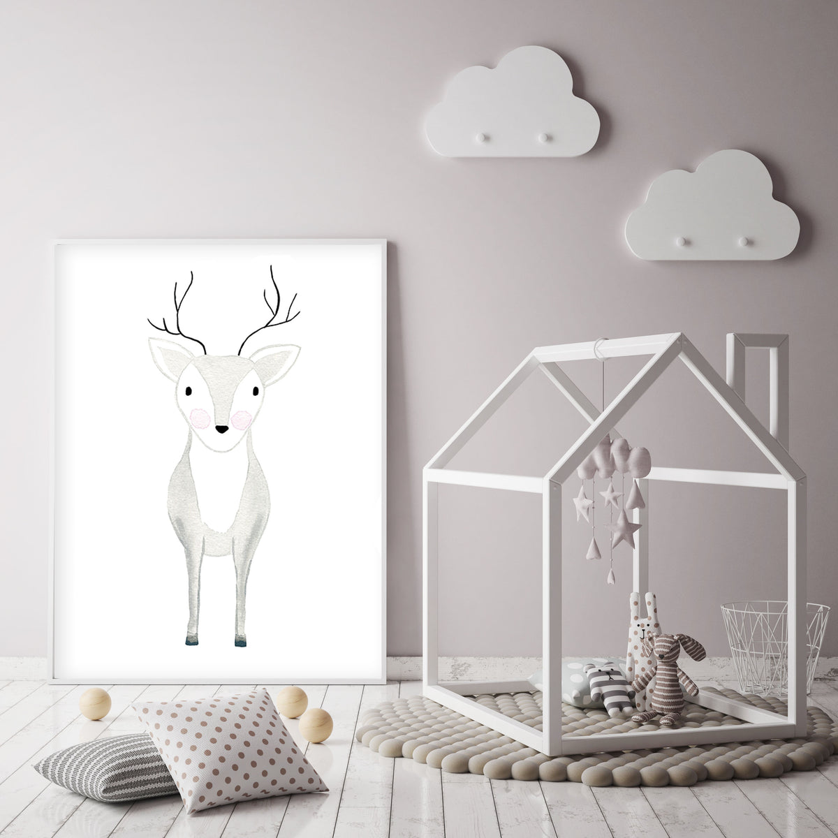Set of 6 Woodland Animals - Watercolor Nursery Wall Art - The Small Art Project