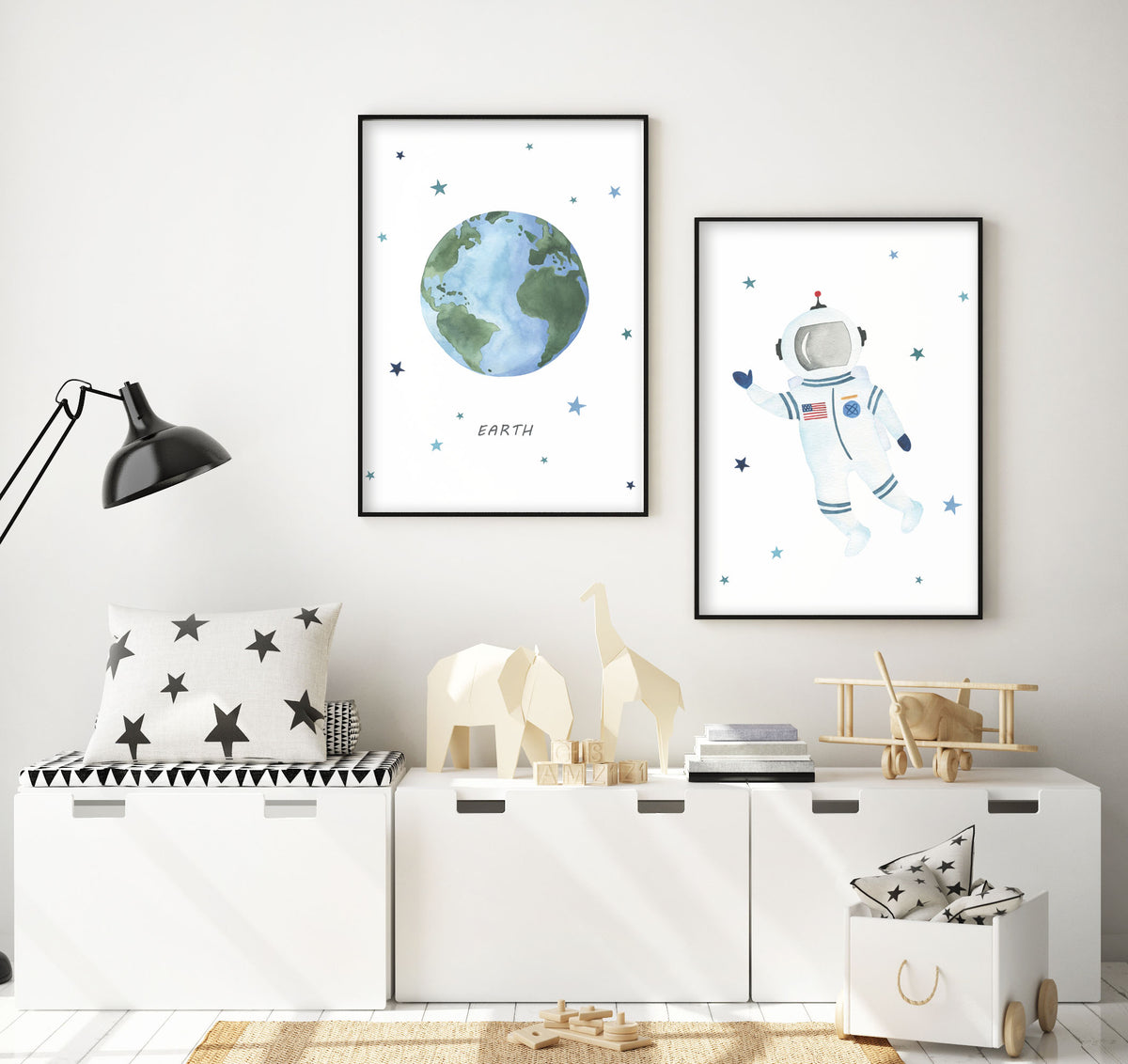 Planet Earth Print - Outer Space Nursery - The Small Art Project - Modern Nursery Prints