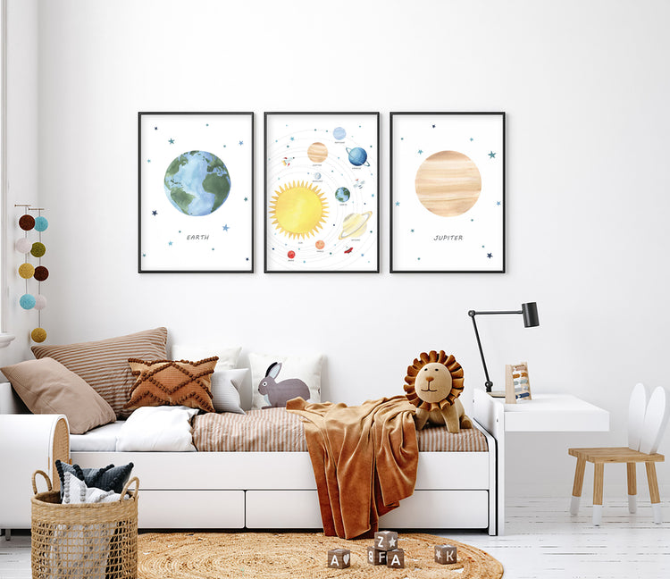 Solar System Print - Outer Space Nursery - The Small Art Project - Modern Nursery Prints