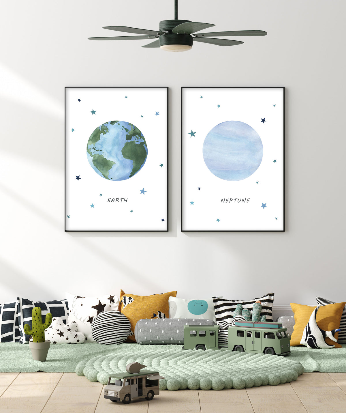 Planet Neptune Print - Outer Space Nursery - The Small Art Project - Modern Nursery Prints
