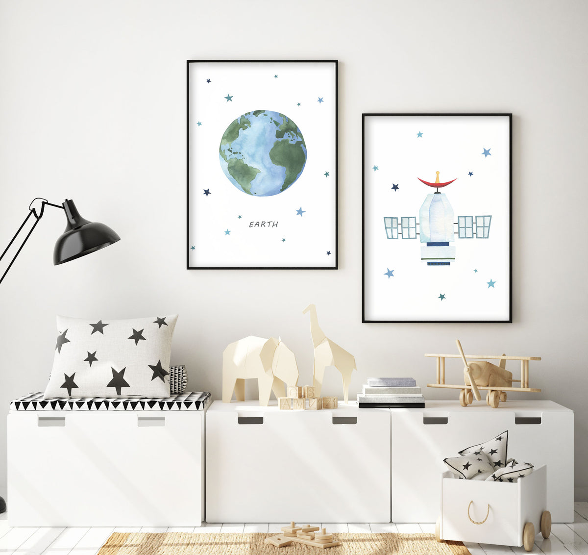 Satellite Print - Outer Space Nursery - The Small Art Project - Modern Nursery Prints