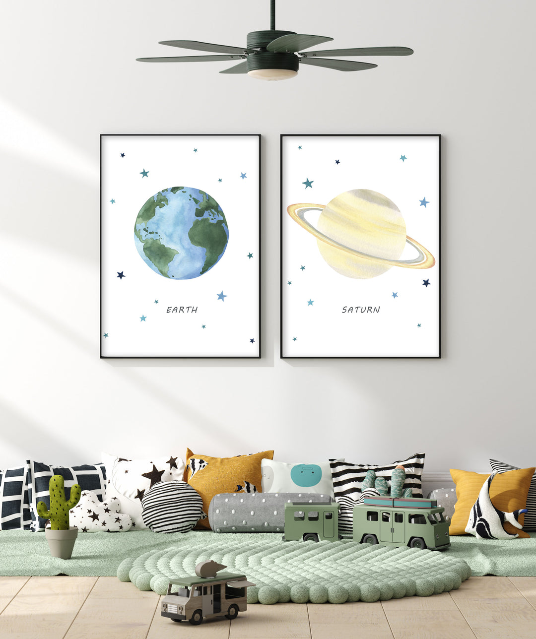 Planet Saturn Print - Outer Space Nursery - The Small Art Project - Modern Nursery Prints