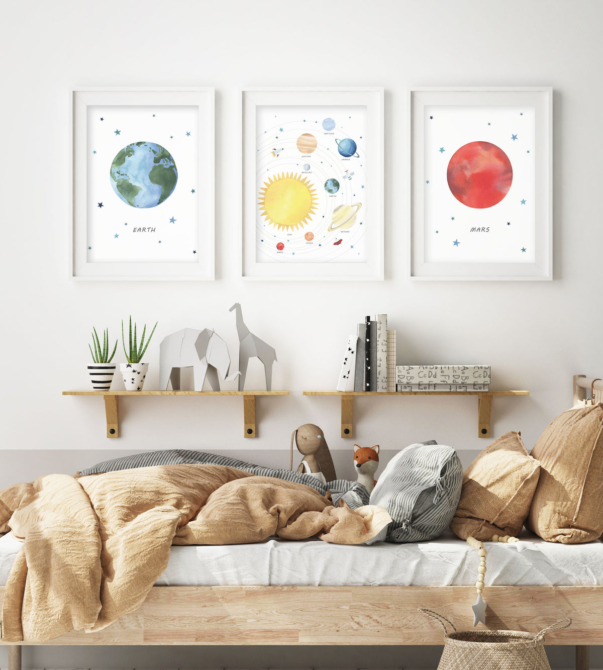 Planet Mars Print - Outer Space Nursery - The Small Art Project - Modern Nursery Prints