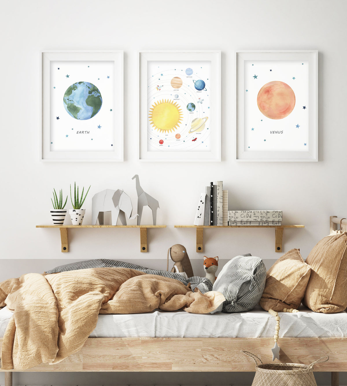 Planet Earth Print - Outer Space Nursery - The Small Art Project - Modern Nursery Prints
