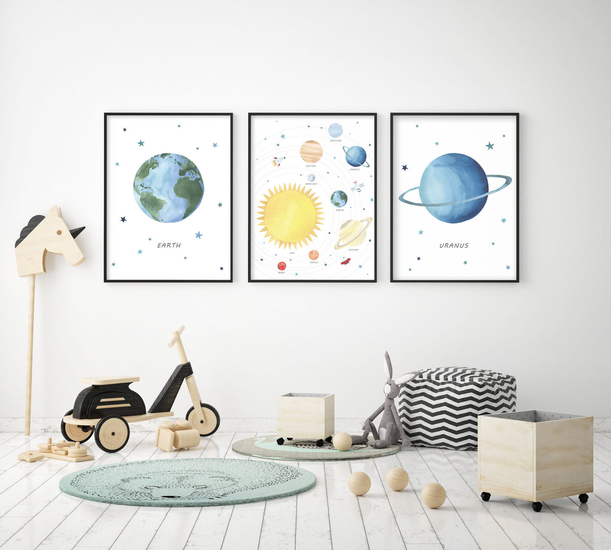 Planet Uranus Print - Outer Space Nursery - The Small Art Project - Modern Nursery Prints