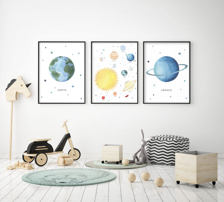 Planet Uranus Print - Outer Space Nursery - The Small Art Project - Modern Nursery Prints