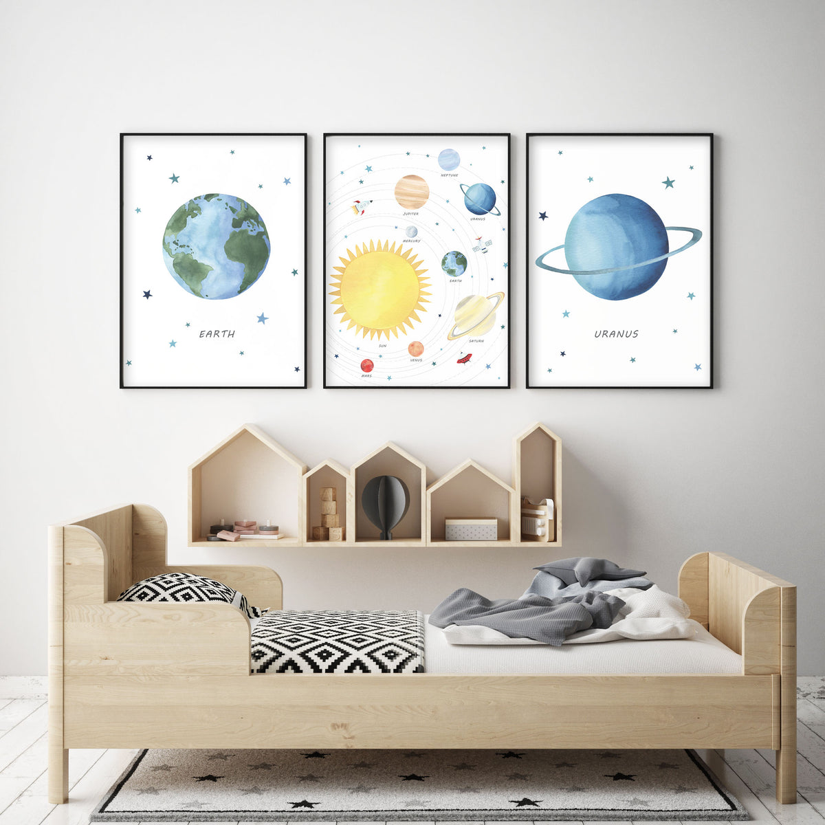Solar System Print - Outer Space Nursery - The Small Art Project - Modern Nursery Prints