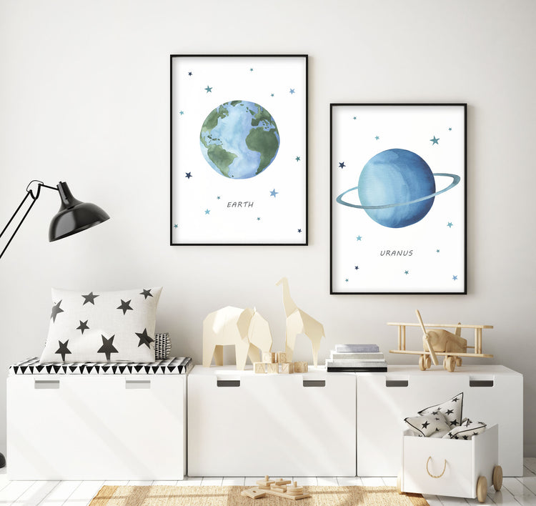 Planet Uranus Print - Outer Space Nursery - The Small Art Project - Modern Nursery Prints