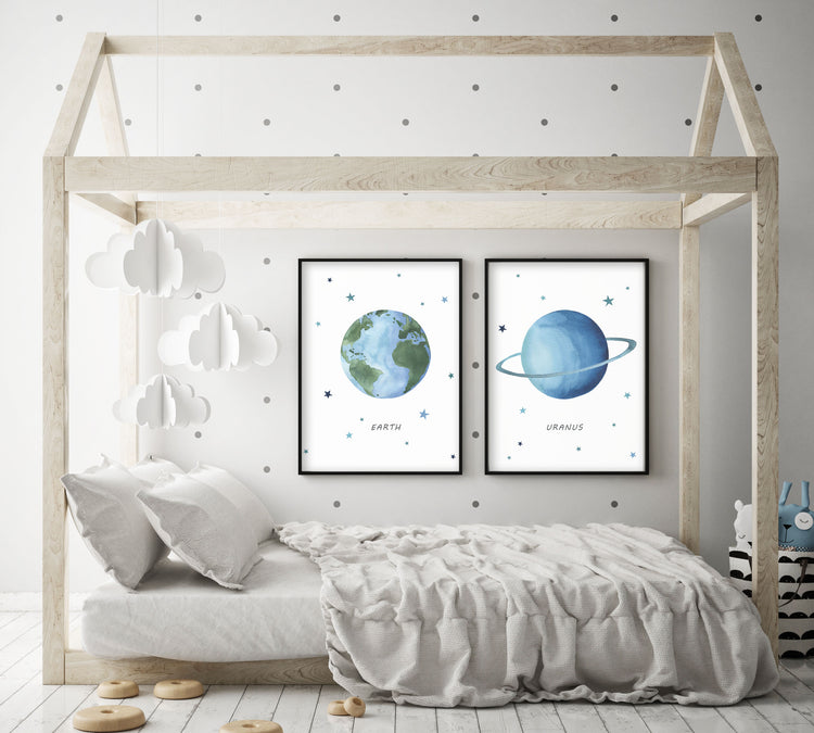 Planet Uranus Print - Outer Space Nursery - The Small Art Project - Modern Nursery Prints