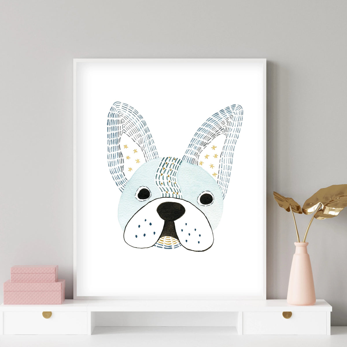 Pepe French Bulldog - Dog Nursery wall art - The Small Art Project