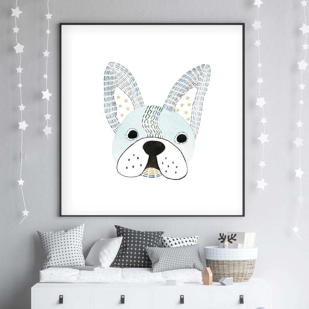 Pepe French Bulldog - Dog Nursery wall art - The Small Art Project