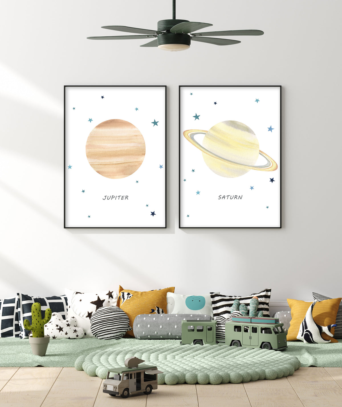 Planet Jupiter Print - Outer Space Nursery - The Small Art Project - Modern Nursery Prints