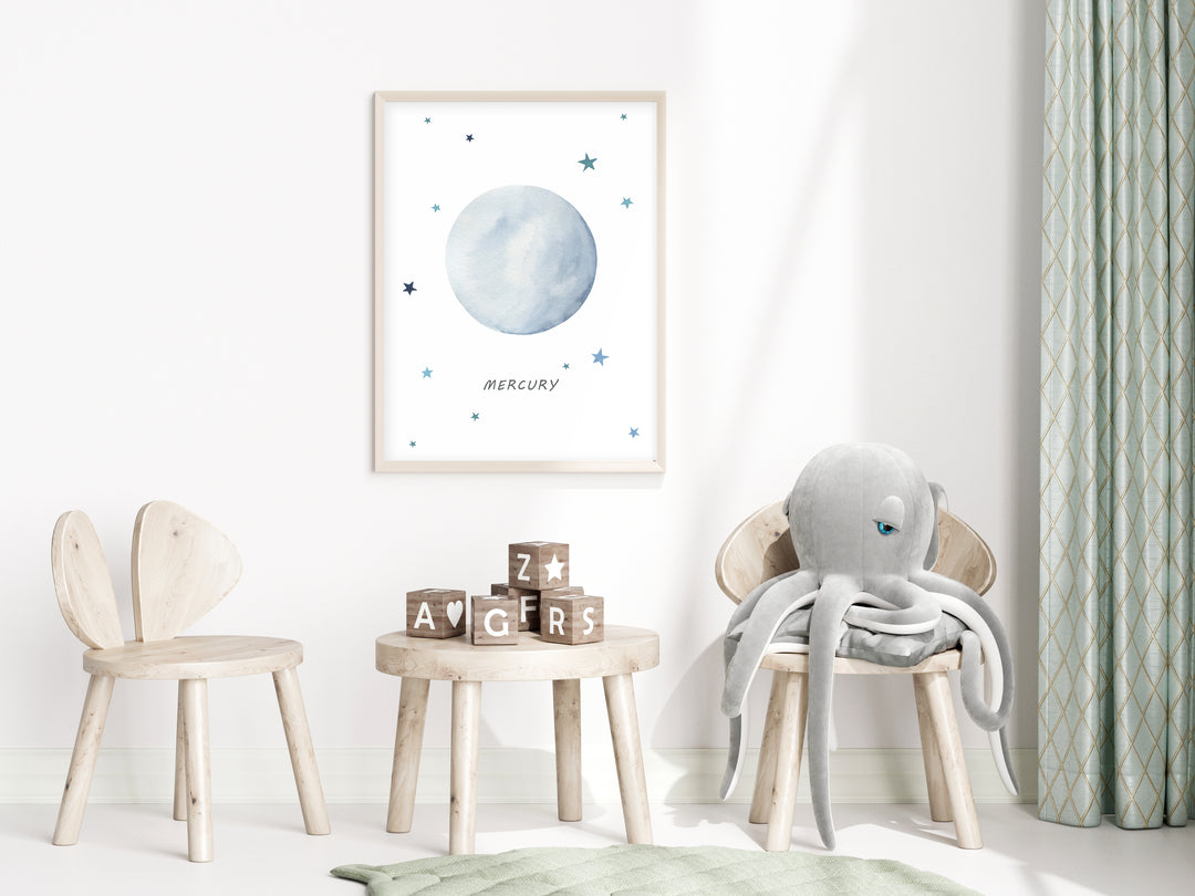 Planet Mercury Print - Outer Space Nursery - The Small Art Project - Modern Nursery Prints