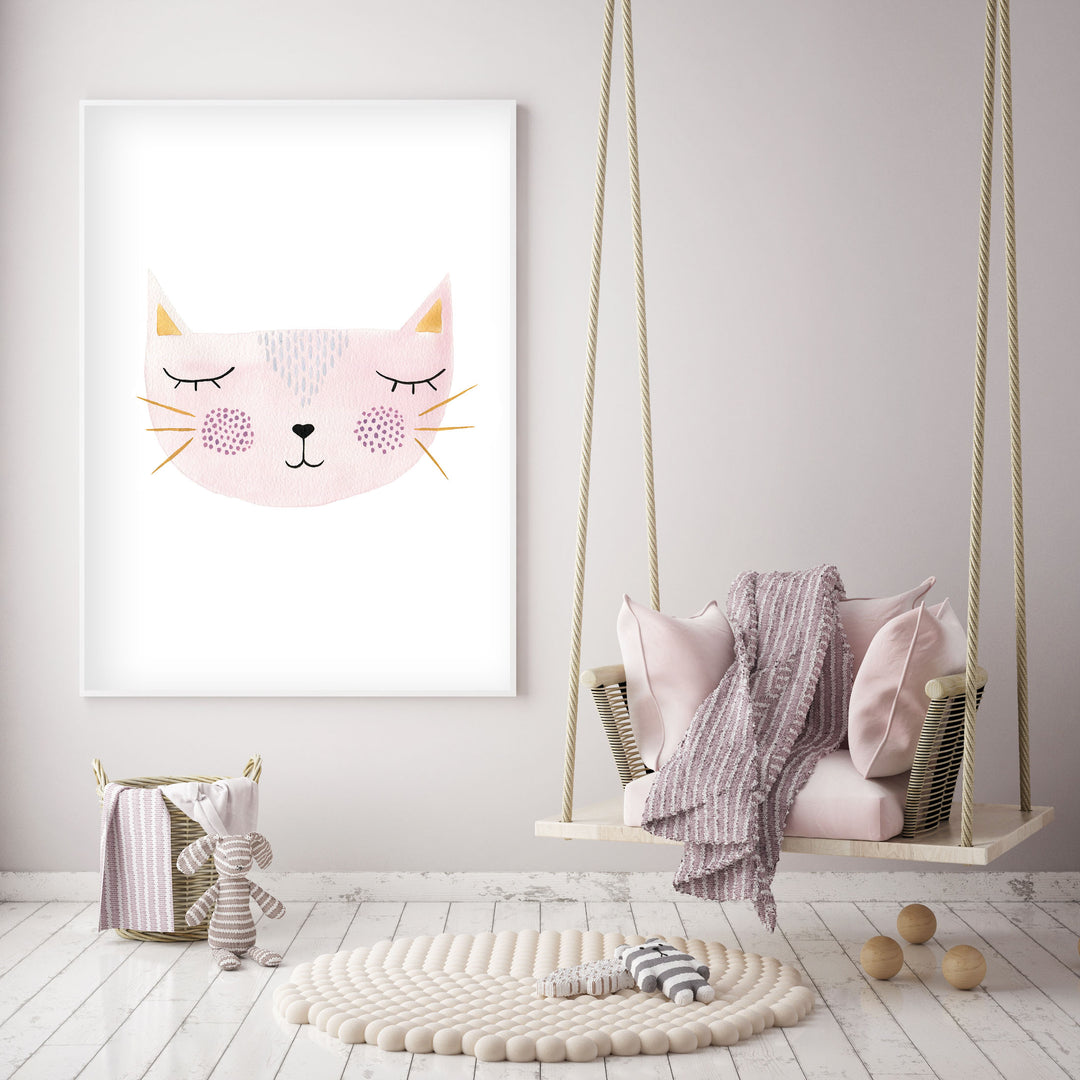 Set of 4 Kitty Cats - Nursery Wall Art - The Small Art Project