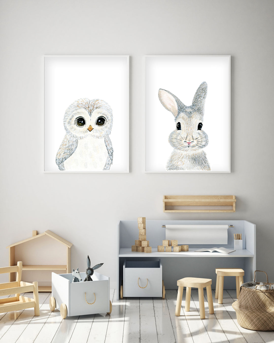 Baby Owl - Woodland Animals Nursery - The Small Art Project