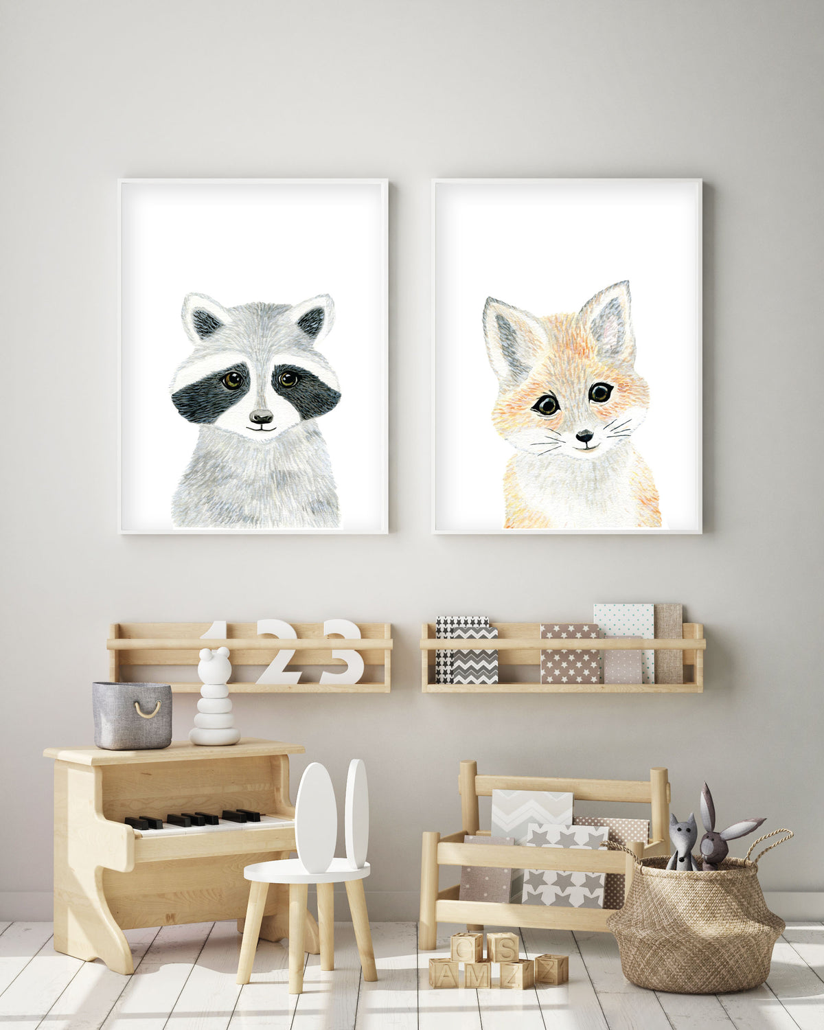 Baby Raccoon - Woodland Animals Nursery - The Small Art Project